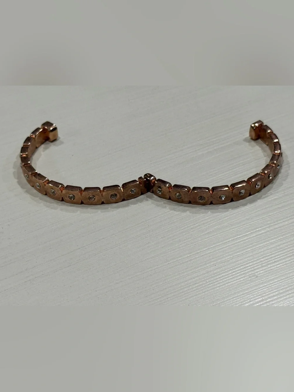 Rose Gold Crystal Link Magnetic Close Bracelet - Women's Jewelry